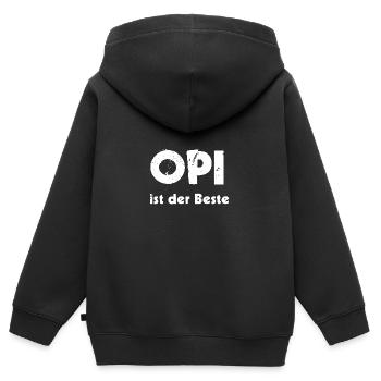 OPI ist der Beste - Kinder Premium Organic Zip Hoodie - Schwarz - Hinten - AI Model Kid Male (0cm)