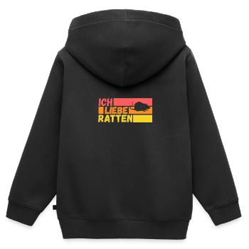 Nagetier Ratte Ratten - Kinder Premium Organic Zip Hoodie - Schwarz - Hinten - AI Model Kid Male (0cm)