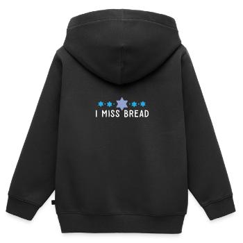Funny Jewish Kosher Passover I Miss Bread No - Kinder Premium Organic Zip Hoodie - Schwarz - Hinten - AI Model Kid Male (0cm)