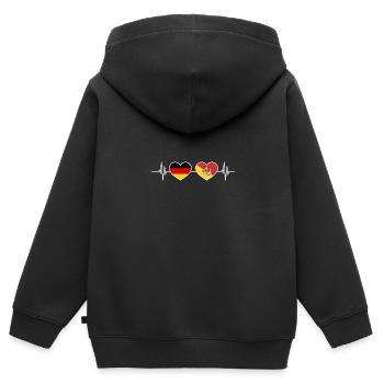 Heartbeat Allemagne Sicile - Sweat Premium à capuche zippé enfant bio - noir - Dos - AI Model Kid Male (0cm)