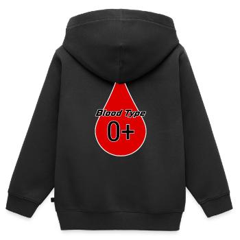 Blutgruppe Rhesusfaktor 0 positiv als Geschenkidee - Kinder Premium Organic Zip Hoodie - Schwarz - Hinten - AI Model Kid Male (0cm)