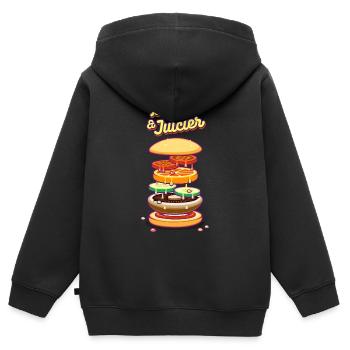 Größer und saftiger - Kinder Premium Organic Zip Hoodie - Schwarz - Hinten - AI Model Kid Male (0cm)