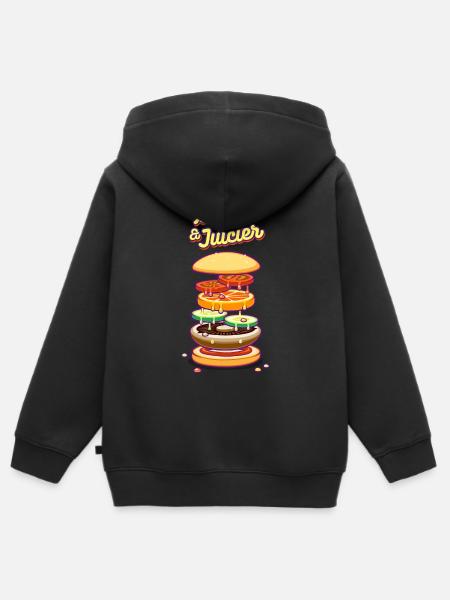 Größer und saftiger - Kinder Premium Organic Zip Hoodie - Schwarz