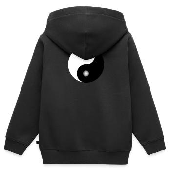 yin yang design Geschenk Tao Buddha Yoga Asien Zen - Kinder Premium Organic Zip Hoodie - Schwarz - Hinten - AI Model Kid Male (0cm)