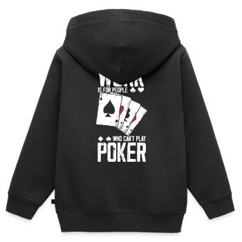 Poker - Kinder Premium Organic Zip Hoodie - Schwarz - Hinten - AI Model Kid Male (0cm)