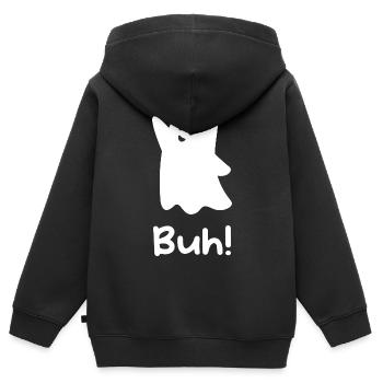 Witziges Geist Geister Halloween Buh Boo - Kinder Premium Organic Zip Hoodie - Schwarz - Hinten - AI Model Kid Male (0cm)