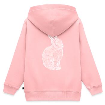 Rabbit Silhouette Spring Print - Kids Premium Organic Zip-up Hoodie - rose - Back - AI Model Kid Female (0cm)