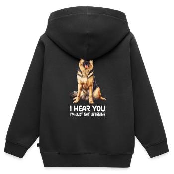 German Shepherd - Kids Premium Organic Zip-up Hoodie - black - Back - AI Model Kid Male (0cm)