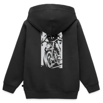 Motorrad Racing Caferacer Streetfighter Biker Icon - Kinder Premium Organic Zip Hoodie - Schwarz - Hinten - AI Model Kid Male (0cm)