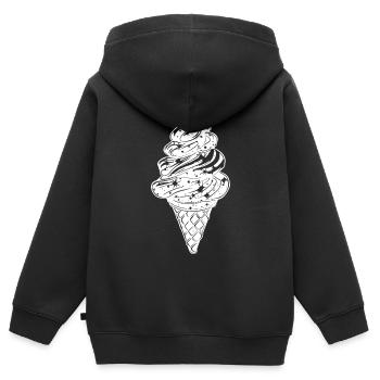 Eis Skizze - Kinder Premium Organic Zip Hoodie - Schwarz - Hinten - AI Model Kid Male (0cm)
