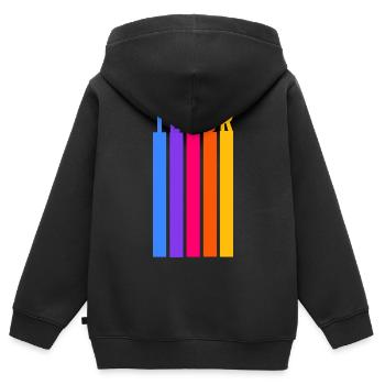Chor Tenor Stimme Retro Streifen - Kinder Premium Organic Zip Hoodie - Schwarz - Hinten - AI Model Kid Male (0cm)