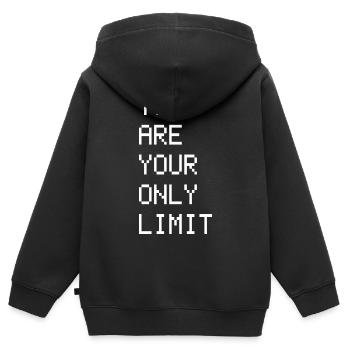 YOU ARE YOUR ONLY LIMIT - Sweat Premium à capuche zippé enfant bio - noir - Dos - AI Model Kid Male (0cm)