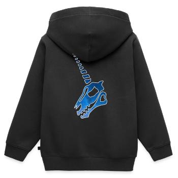 Crâne de licorne et ciel étoilé - Sweat Premium à capuche zippé enfant bio - noir - Dos - AI Model Kid Male (0cm)