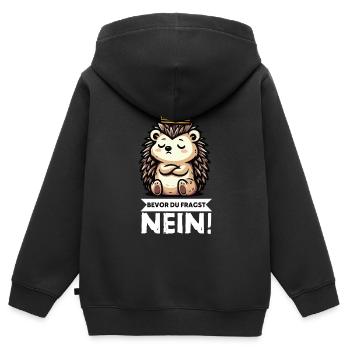 Before You Ask Hedgehog Hedgehog Lover Hedgehog Stinger - Kids Premium Organic Zip-up Hoodie - black - Back - AI Model Kid Male (0cm)