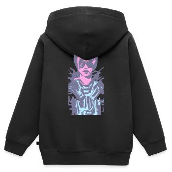 motarde - Sweat Premium à capuche zippé enfant bio - noir - Dos - AI Model Kid Male (0cm)