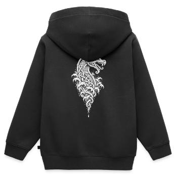 Der Drachensteven – Langschiff im Flechtwerk - Kinder Premium Organic Zip Hoodie - Schwarz - Hinten - AI Model Kid Male (0cm)