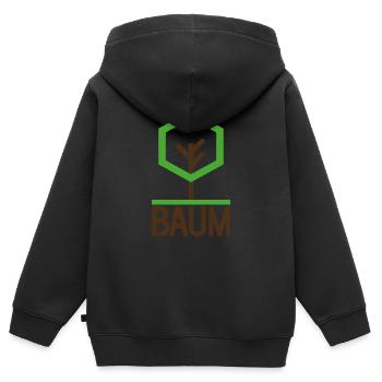 Baum - Kinder Premium Organic Zip Hoodie - Schwarz - Hinten - AI Model Kid Male (0cm)