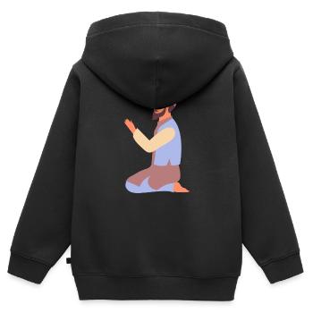 Ramadan Mubarak muslim islam Fasten moslem Allah - Kinder Premium Organic Zip Hoodie - Schwarz - Hinten - AI Model Kid Male (0cm)