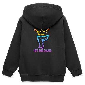 Floriankiller007 Unterschrift - Kinder Premium Organic Zip Hoodie - Schwarz - Hinten - AI Model Kid Male (0cm)
