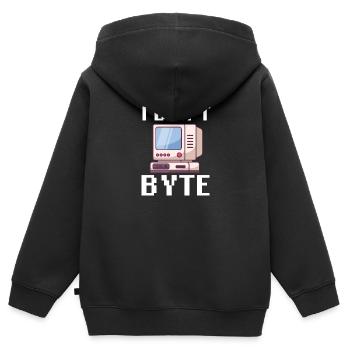 I Don't Byte Computer Scientist Programmer IT Funny - Kids Premium Organic Zip-up Hoodie - black - Back - AI Model Kid Male (0cm)