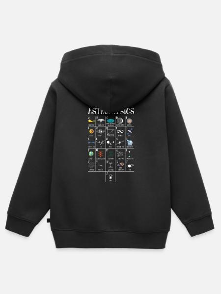 Astrophysik A-Z Wissenschaft ABC Wissenschaftler - Kinder Premium Organic Zip Hoodie - Schwarz