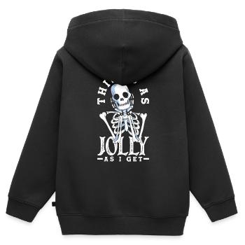 C’est aussi joyeux que je reçois un squelette gothique sombre - Sweat Premium à capuche zippé enfant bio - noir - Dos - AI Model Kid Male (0cm)