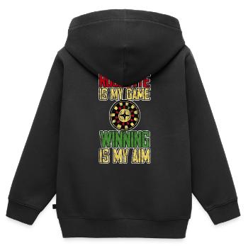 Roulette Is My Game Winning Is My Aim 3 - Kids Premium Organic Zip-up Hoodie - black - Back - AI Model Kid Male (0cm)