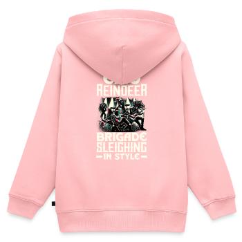 Emo Reindeer Brigade traîneau dans le style Emocore - Sweat Premium à capuche zippé enfant bio - rose - Dos - AI Model Kid Female (0cm)