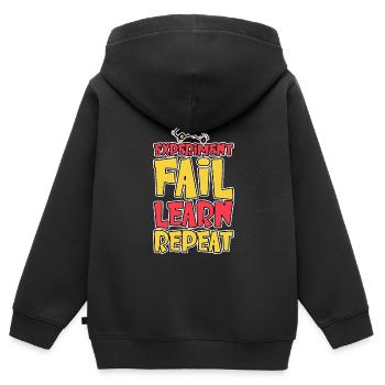 Experiment Fail Learn Repeat 2 - Kinder Premium Organic Zip Hoodie - Schwarz - Hinten - AI Model Kid Male (0cm)
