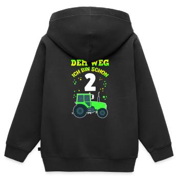 Aus Dem Weg Ich Bin Schon 2 Traktor Geburstag Land - Kinder Premium Organic Zip Hoodie - Schwarz - Hinten - AI Model Kid Male (0cm)