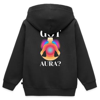 Got Aura Trendy Viral - Kinder Premium Organic Zip Hoodie - Schwarz - Hinten - AI Model Kid Male (0cm)