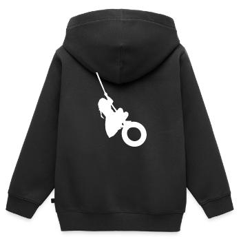 Balançoire pneu balançoires filles aire de jeux - Sweat Premium à capuche zippé enfant bio - noir - Dos - AI Model Kid Male (0cm)