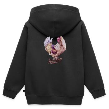 Haaahn dots - Kinder Premium Organic Zip Hoodie - Schwarz - Hinten - AI Model Kid Male (0cm)