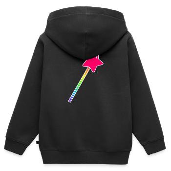 niedlicher, bunter Zauberstab - Kinder Premium Organic Zip Hoodie - Schwarz - Hinten - AI Model Kid Male (0cm)
