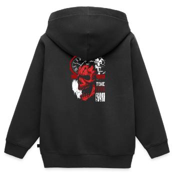 Tattoo Trash Raven - Kids Premium Organic Zip-up Hoodie - black - Back - AI Model Kid Male (0cm)