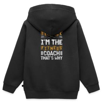 Fitnesstrainer Gym Pumper Studio - Kinder Premium Organic Zip Hoodie - Schwarz - Hinten - AI Model Kid Male (0cm)