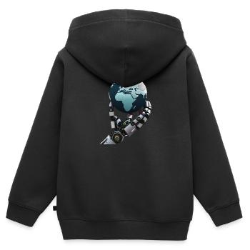 Robot assumes global role - Kids Premium Organic Zip-up Hoodie - black - Back - AI Model Kid Male (0cm)