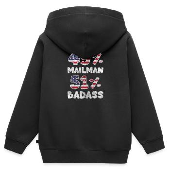 Post Kurier Briefzusteller - Kinder Premium Organic Zip Hoodie - Schwarz - Hinten - AI Model Kid Male (0cm)