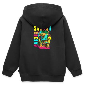 Urban Sprayer Streetwear Streetstyle - Kinder Premium Organic Zip Hoodie - Schwarz - Hinten - AI Model Kid Male (0cm)