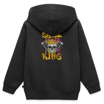 Spraydose Wand Hip Hop Einzigartig - Kinder Premium Organic Zip Hoodie - Schwarz - Hinten - AI Model Kid Male (0cm)