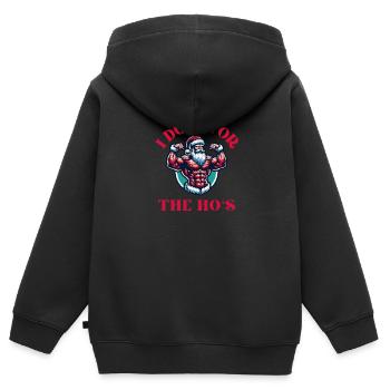 Je le fais pour la blague drôle d’adulte de Ho Noël - Sweat Premium à capuche zippé enfant bio - noir - Dos - AI Model Kid Male (0cm)