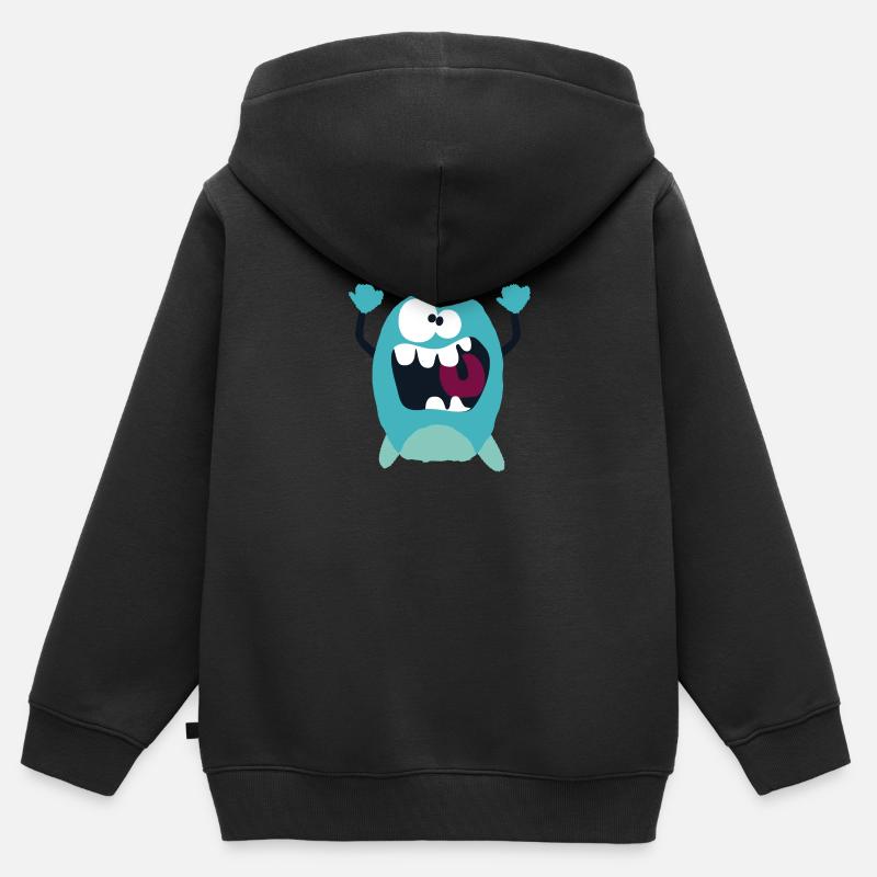 Alexandro - Monster Collection cool - Sweat Premium à capuche zippé enfant bio - noir