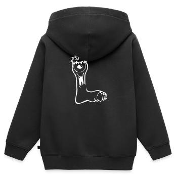 Monstre L - Sweat Premium à capuche zippé enfant bio - noir - Dos - AI Model Kid Male (0cm)