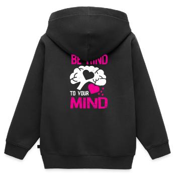 Kind bleiben Kindisch Junggeblieben - Kinder Premium Organic Zip Hoodie - Schwarz - Hinten - AI Model Kid Male (0cm)
