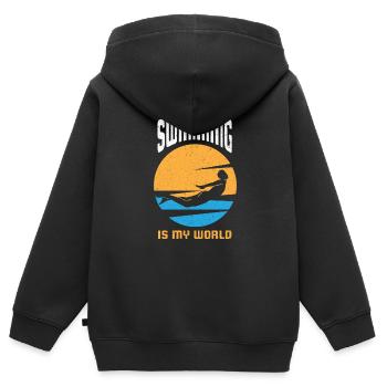 Schwimmer Schwimmen 50 Meter Bahn - Kinder Premium Organic Zip Hoodie - Schwarz - Hinten - AI Model Kid Male (0cm)