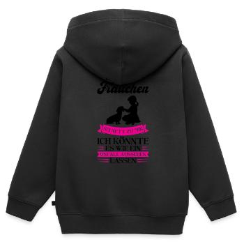 Dackel Hund Hundefreunde Geschenk - Kinder Premium Organic Zip Hoodie - Schwarz - Hinten - AI Model Kid Male (0cm)