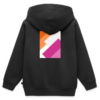Lesbian Geometrics - Kids Premium Organic Zip-up Hoodie - black - Back - AI Model Kid Male (0cm)