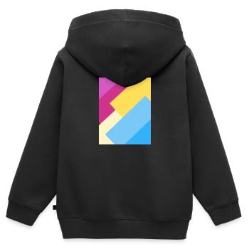 Pan Geometrics - Kids Premium Organic Zip-up Hoodie - black - Back - AI Model Kid Male (0cm)