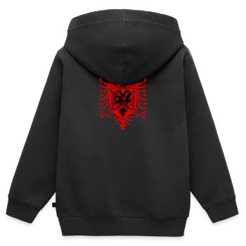 Albanien - Kinder Premium Organic Zip Hoodie - Schwarz - Hinten - AI Model Kid Male (0cm)