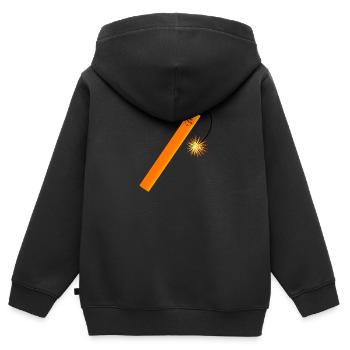 Dynamit-Stick - Kinder Premium Organic Zip Hoodie - Schwarz - Hinten - AI Model Kid Male (0cm)